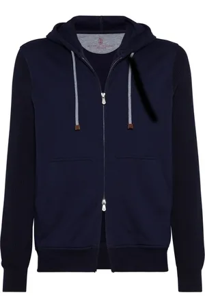 Logo-Embroidered Ribbed Cashmere Zip-Up Hoodie