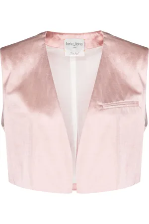 FORTE FORTE Cropped herringbone waistcoat