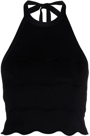 Patou Wave Milano-knit halterneck top