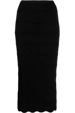 Patou Wave Milano-knit pencil skirt
