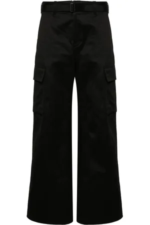 SACAI Belted wide-leg cargo trousers
