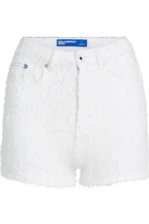 Karl Lagerfeld High-rise bouclé denim shorts