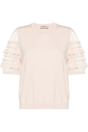 Twin-Set Logo-plaque knitted top
