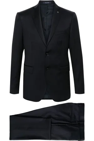 TAGLIATORE Logo-appliqué virgin wool single-breasted suit