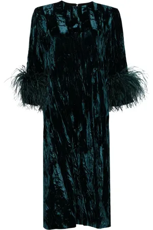16Arlington Billie feather-trim midi dress