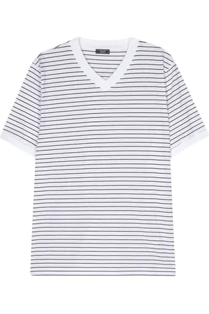 PESERICO SIGN V-neck striped T-shirt