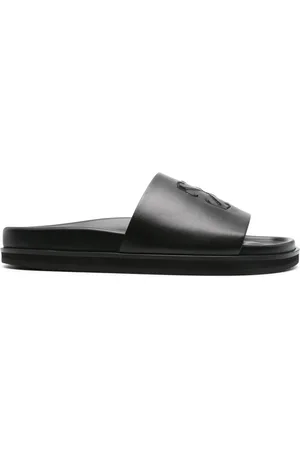 OFF-WHITE Arrows-embroidered leather slippers