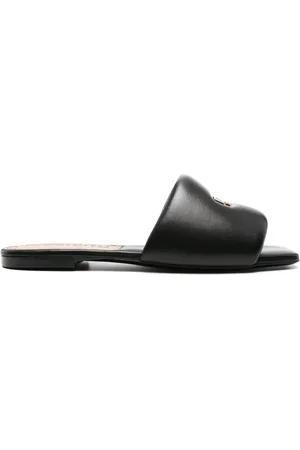Moschino Logo-plaque leather sandals