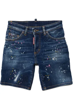 Dsquared2 Commando paint-splatter denim shorts