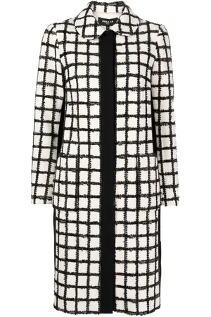 Paule Ka Grid-pattern single-breasted coat