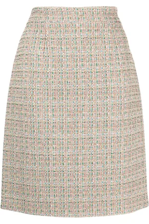 Paule Ka Tweed lurex-detail midi skirt
