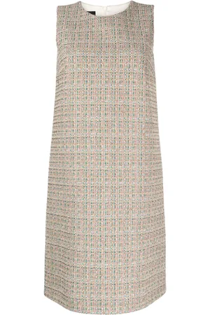 Paule Ka Tweed lurex-detail midi dress