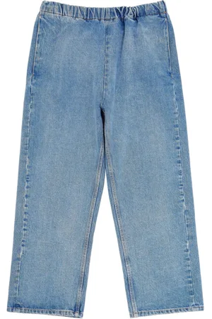 Maison Margiela Elasticated-waist cotton cropped jeans