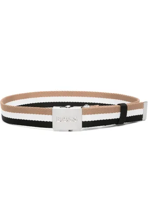 HUGO BOSS Logo-buckle striped belt