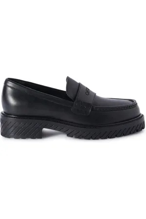 OFF-WHITE Military logo-debossed leather loafers
