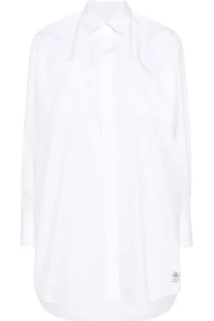 SACAI Logo-raised poplin shirt