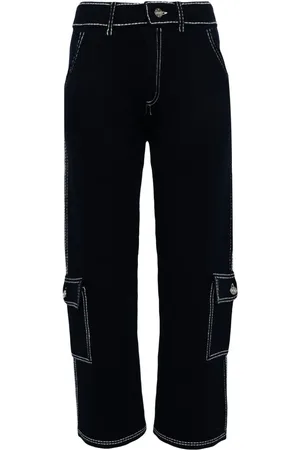 Barrie Contrast-stitching cargo trousers