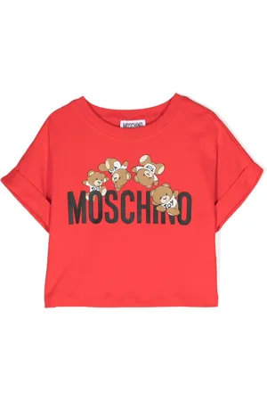 Moschino Kids Teddy Bear glitter-detail T-shirt - White