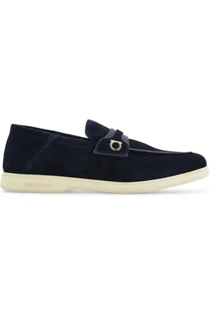 Salvatore Ferragamo Deconstructed Gancini-detailed suede loafers