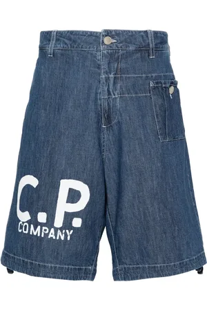 C.P. Company Logo-print denim shorts