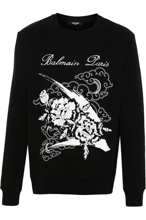 Balmain Motif-print cotton sweatshirt