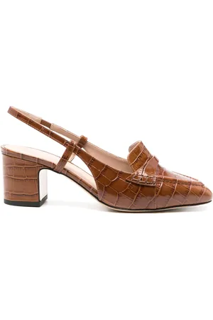 Scarosso Bianca 60mm embossed-crocodile pumps