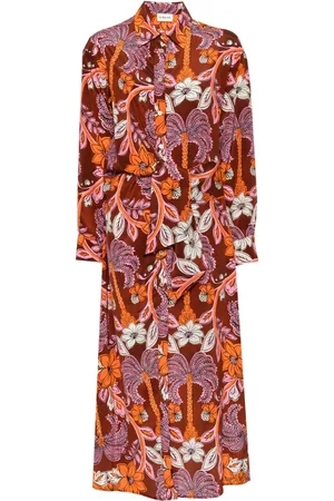 P.A.R.O.S.H. Floral-print silk shirt dress