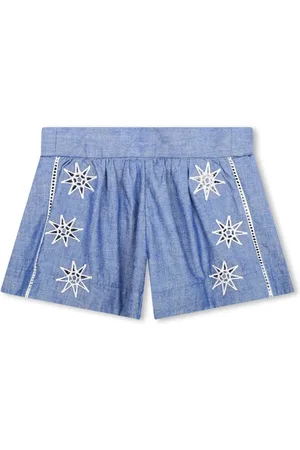 Chloé Embroidered chambray shorts