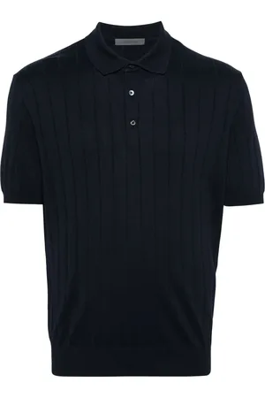 corneliani Wide-ribbed polo shirt