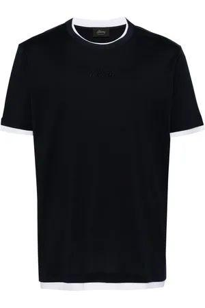 BRIONI Logo-embroidered cotton T-shirt