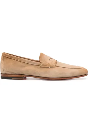 santoni Suede penny loafers