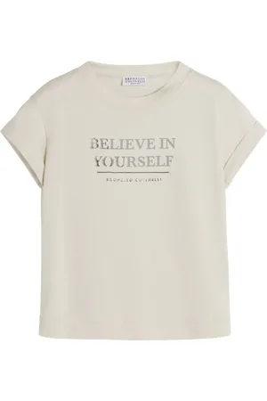 Brunello Cucinelli Slogan-print cotton T-shirt