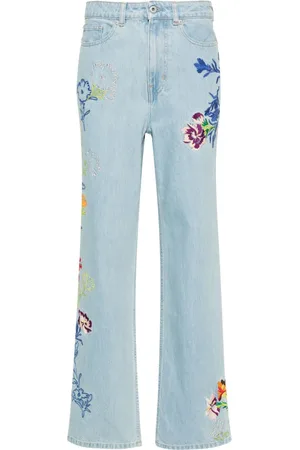 Kenzo Sumire Drawn Flowers wide-leg jeans