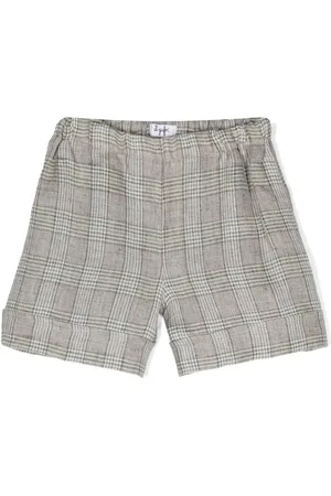 Il gufo Prince-of-Wales-check linen shorts