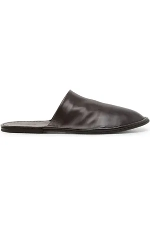 MARSÈLL Round-toe leather slippers