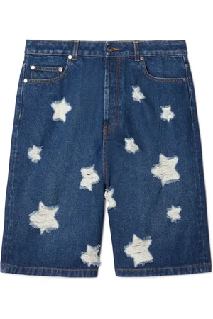 OFF-WHITE Stars Den ripped denim shorts