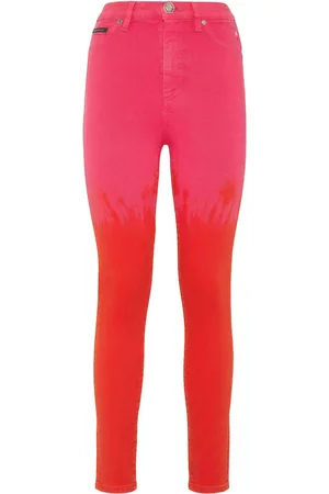 Philipp Plein Paint-splatter high-waist jeans