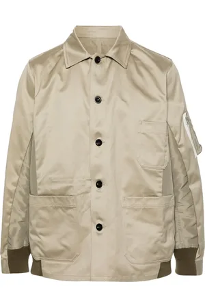 SACAI Panelled twill shirt jacket