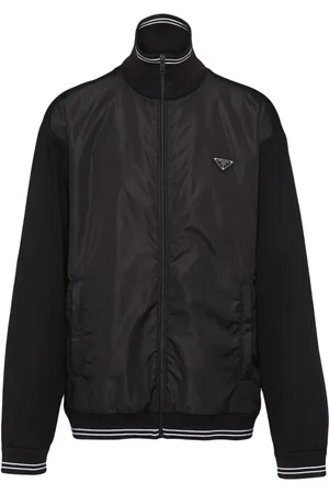 Prada Triangle-logo panelled bomber jacket