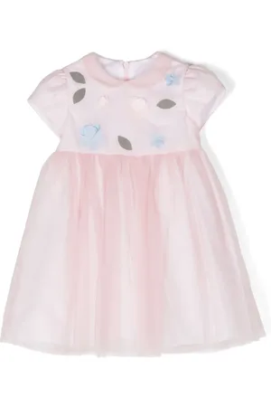 Il gufo Floral-appliqué tulle dress