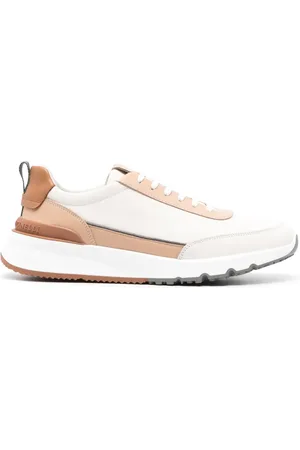Brunello Cucinelli Embroidered-logo leather sneakers