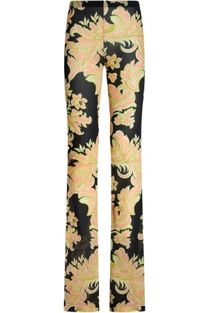 Etro Floral-print high-waisted trousers