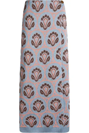 Etro Intarsia-knit wrap midi skirt