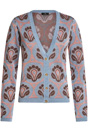 Etro Floral-jacquard V-neck cardigan