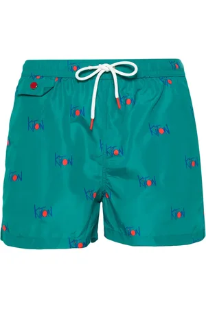 Kiton Logo-print swim shorts