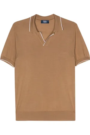 FEDELI Wave fine-knit polo shirt