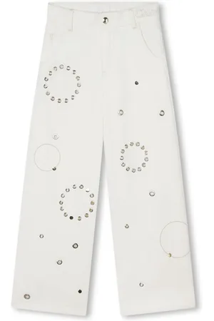 Chloé Eyelet-detail cotton trousers