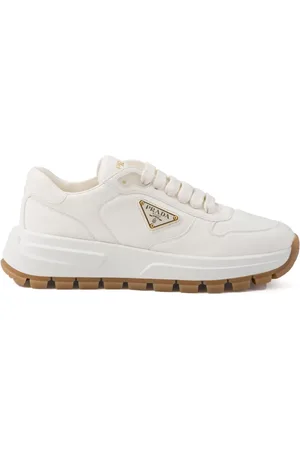 Prada Triangle-logo leather sneakers