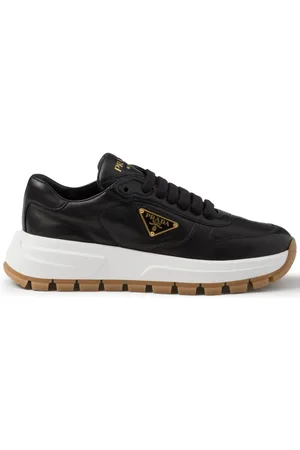 Prada Triangle-logo leather sneakers
