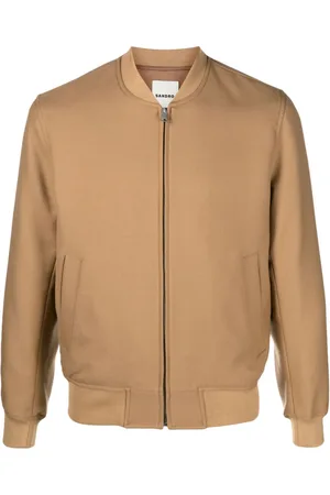 SANDRO rib-trimmed Leather Bomber Jacket - Farfetch